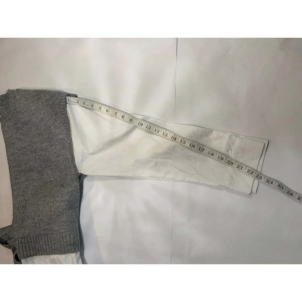 NEW VICI Grey Knit Sweater Vest White Button Down Layered Tie Back Top Small - Picture 4 of 13